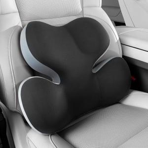 BEBAS Lumbar Support Pillow for Car, Ergonomic Memory Foam Back Cushion for Driving, Lower Back Support for Pain Relief, Lumbar Cushion for Car Seats, Office Chairs, Wheelchairs - Blackgray