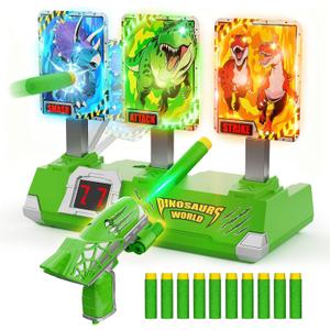 Toys for Boys Age 3-12, 3 Dinosaur-Themed & 3 Dino Flashing Lights & Dino Claw Launcher, Kid Toys, Fun Auto Reset Electronic Scoring Game with Sounds,3 4 5 6 7 8 9 10 11 12 Year Old Boy Birthday Gifts