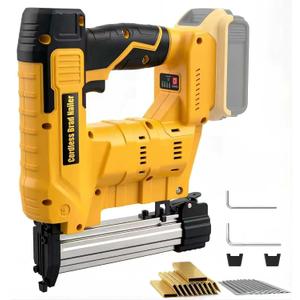 2-in-1 Cordless 18GA Nail Gun & Staple Gun Compatible with Dewalt 20V Max Battery (No Battery), Brad Nailer & Stapler Battery Powered with 1000 Nails/Staples for DIY, Woodworking (Yellow)