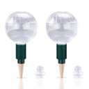 Soilagua 23 oz Extra Large Plant Watering Globes Top Fill, Clear Glass Water Bulbs with Terracotta Spikes Adapter, Slow Release Vacation Plant Watering Devices, Automatic Drip Irrigation, 2 Pack