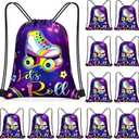 Censen 36 Pcs Roller Skate Party Favor Drawstring Bags Bulk 12 x 10 Inches Skating Goodie Treat Gift Bag for Girl Boy Birthday Party