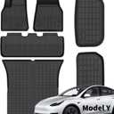 SEALIGHT Tesla Model Y Floor Mats 5 Seat 2021-2024, All Weather Custom Fit Floor Liners, 1st & 2nd Row Full Coverage, 3D Scanning Design, Non-Slip TPE Material, Waterproof & Stain-Resistant