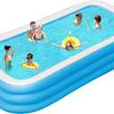 Big Inflatable Pool for Adults, Lylting 145"x74"x22" Extra Large Thickened Blow Up Swimming Pool with Repair Patch, Full Size Family Inflatable Pools for Backyard Lawn Indoor Outdoor (Extra Large)