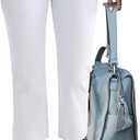 luvamia Capri Jeans for Women High Waisted Slim Straight Stretchy Denim Capris Pants Welt Pockets Casual Cropped Jeans (Large, White)