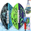 Pool Football & Water Football 2 Pack | 10.6in Oversized Beach Toys with Enhanced 3-Layer Grip | for Swimming Pool, Beach Games & Family Fun | Includes Pump, Net Bag & Gift Box (Kids Ages 8-12)