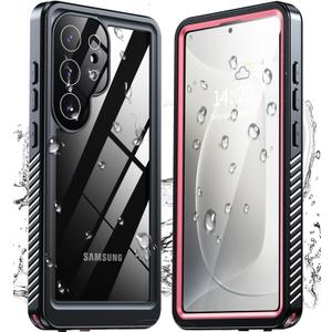 ANTSHARE for Samsung Galaxy S25 Ultra Case Waterproof, IP68 Underwater Built-in Screen/Camera Protector, Military Dropproof Full Body Shockproof Protective Phone Case for Galaxy S25 Ultra 6.8"-Pink