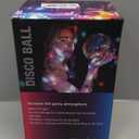 Disco Ball with Motor and Light, 5/8/10/15 RPM Adjustable Speed Rotating Motor with 6 Inch Hanging Mirror Ball, 4 Light Colors and 18 LEDs for DJ Club, Theme Party