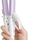 Europe Travel Curling Iron Mini: Dual Voltage Curling Iron for Traveling - Mini Travel Curling Irons 1 Inch with US Plug,Purple 390℉ for Fine/Damaged Short Hair