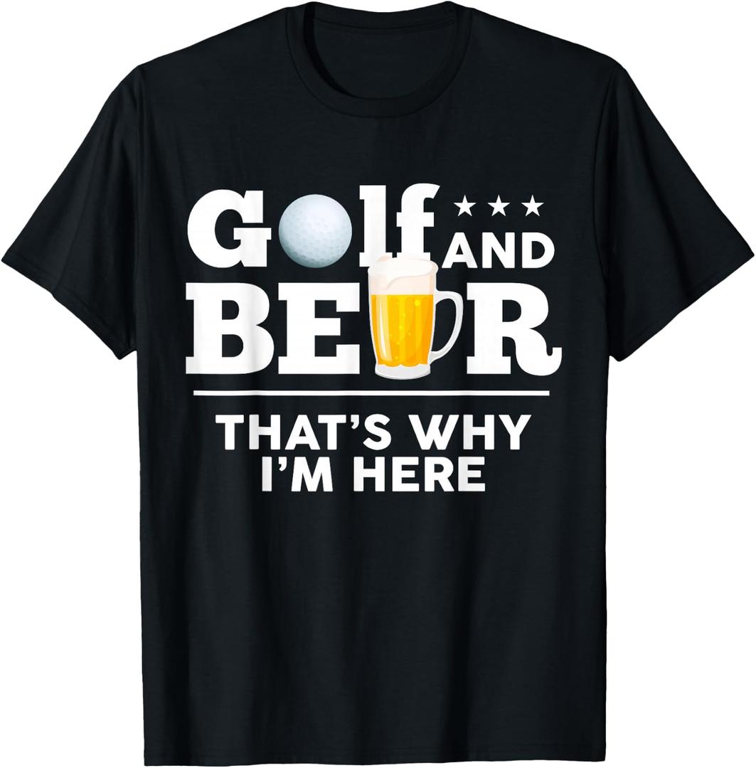 Golf and Beer Joke Dad Funny Fathers Day Drinking Birthday T-Shirt Small