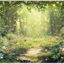 Fabric 7x5ft Enchanted Forest Photography Backdrop Fairy Garden Background Kids Girl Magic Wonderland Party Decoration Spring Photo Booth Props
