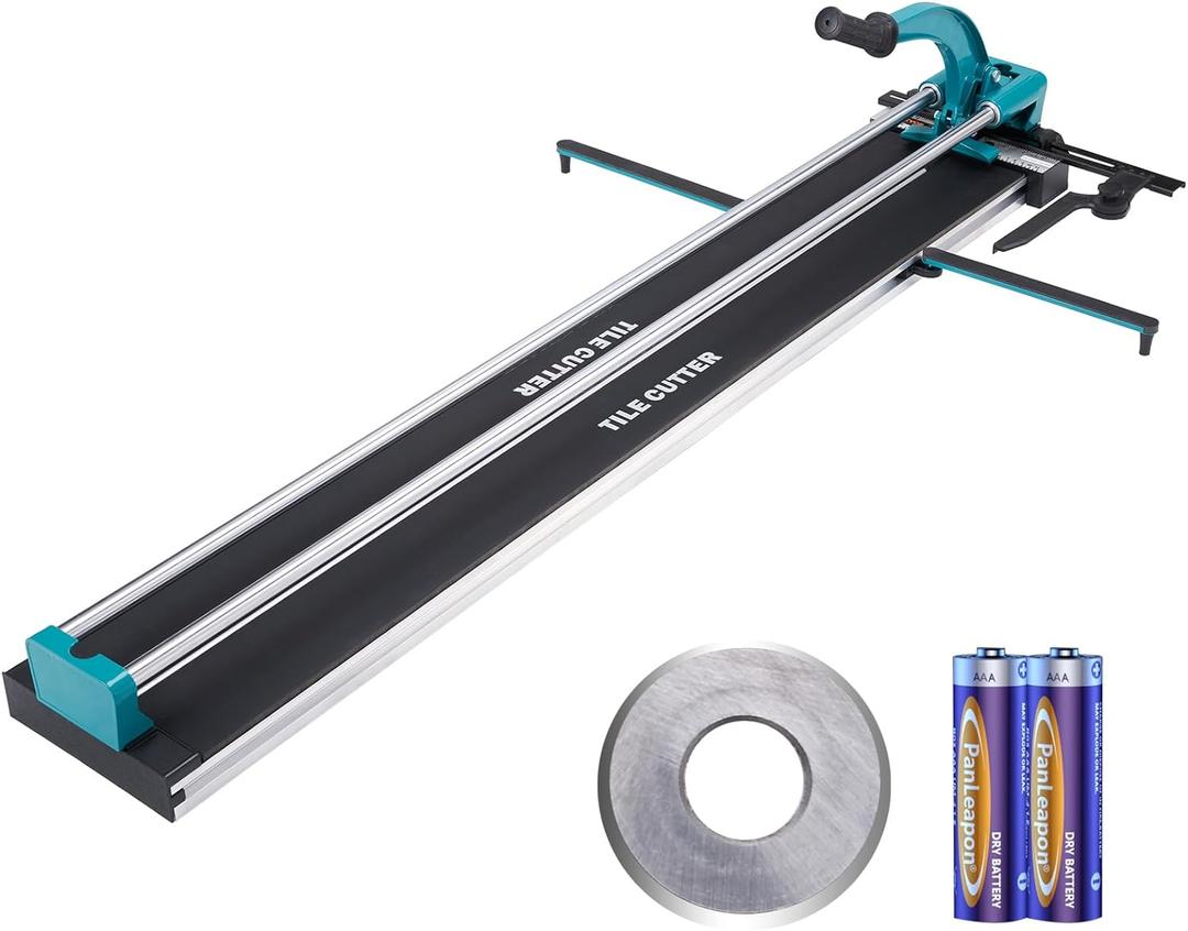 VEVOR Manual Tile Cutter, 48 inch Professional Porcelain Ceramic Tile Cutter, Double Rails with Tungsten Carbide Cutting Wheel, Anti-Skid Feet & Infrared Positioning for Home Industrial