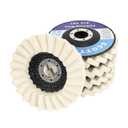 SCOTTCHEN Wool Felt Flap Polishing Disc 4-1/2" x 7/8" Arbor for Angle Grinder (5 Pack) - High Density Wool Polishing Wheel for Metal, Aluminum, Stainless Steel & Stone Polishing - Mirror Finish