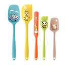 5PCS Silicone Rubber Spatula Set, DQELFA Heat Resistant Food Grade Spatulas for kitchen Use, Cooking and Baking, Dishwasher Safe