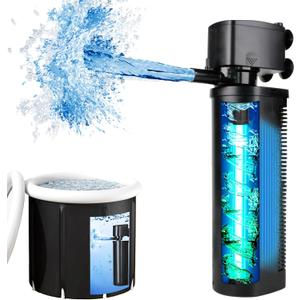 TARARIUM 600GPH Cold Plunge Filter Small Pool Filter for Up to 1000 Gal Ice Bath Hot Tub Cloudy Water Cleaner with Green Clean Machine for Cold Pod