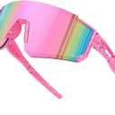 Kids Sunglasses Youth Baseball Sunglasses for Boys Girls Softball Sports Sun Glasses UV Protection (Pink)