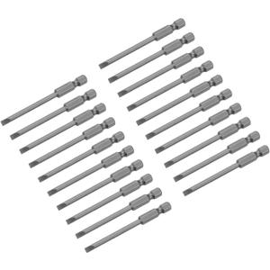 uxcell 20 Pcs Slotted Screwdriver Bits 4mm 3" Length 1/4" Hex Shank Magnetic Flat Head Drive Bit Holder for Power Screwdriver Drill Impact Driver
