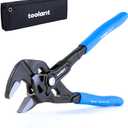 toolant 7-INCH Plier Wrench, CR-V Construction Adjustable Wrench With Pouch, Black Finish Smooth Jaw Pliers, Parallel Jaws with Comfortable Grips, Suitable for All Types of Nuts, Water Pipes, etc