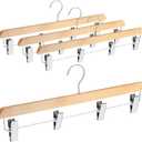 DoubleFill 4 Pcs Kilt Hanger 20 Inches Wooden with 4 Clips, Wooden Color