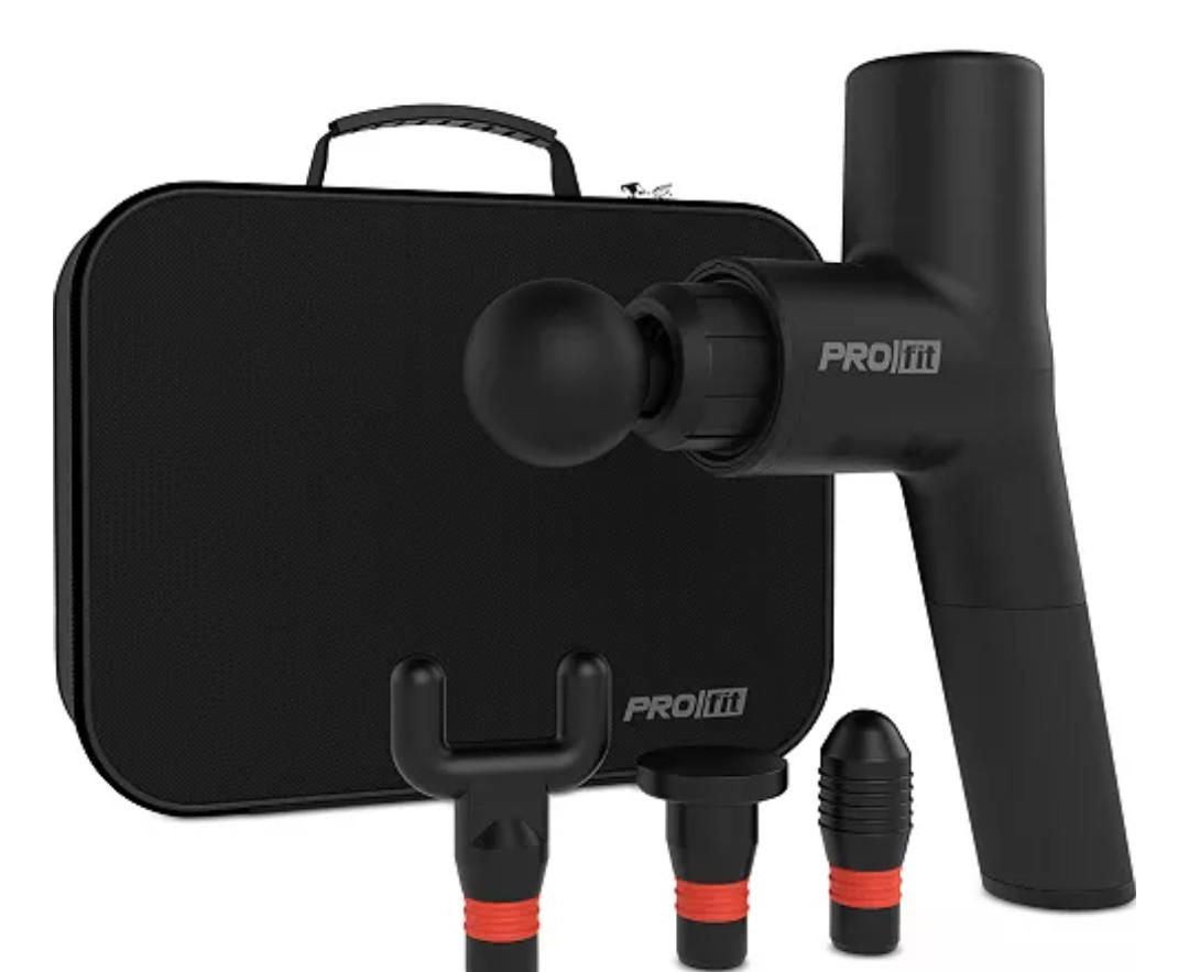 PROfit Percussion Muscle Massage, Rechargeable Deep Tissue Full-Body Massager with Multiple Attachments