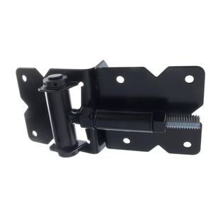 Self Closing Gate Hinge 2-Pack (Black Finish) | The Best Set of Vinyl Fence Gate Hinges ★ BONUS Installation Guide (see below) | Adjustable to Stop Gate Dragging | Heavy Duty Black Gate Hinges For Vinyl and Wood Fences | In Business 20 Years!