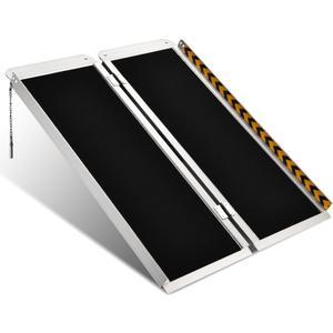 3FT Wheelchair Ramp, Non-Slip Portable Aluminum Ramp for Disabled Single-Fold 800lbs Weight Capacity for Steps Stairs and Thresholds