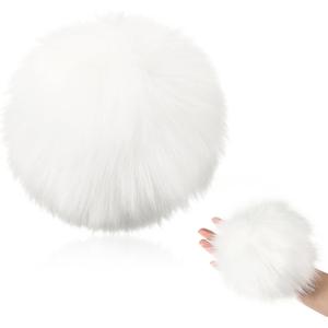 6 Inch Jumbo Plush Bunny Tail Extra Large Rabbit Tail Bunny Costume Accessories for Easter Graduation Party Cosplay (White)