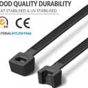 XINGO 1000 PCS Black Zip Ties 8 Inch, 60 LBS Tensile Strength, Self-Locking Nylon Plastic Nylon PA66 Wire Ties for Indoor and Outdoor Use