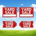 6 Pcs Yard Sale Signs with Stakes, 2-Pack Large Yard Sale Signs 17" x 12" and 4-Pack Arrow Sale Signs 17" x 6", Double-Sided Waterproof Yard Signs for Yard Sale Kit and Supplies