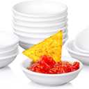 DELLING Dipping Bowls Sets of 12 1.2 Oz Porcelain Dip Soy Sauce Dishes & Bowl Small Cups for Sushi Tomato Sauce, Soy, BBQ -Chip and Dip Serving Bowl Set,White