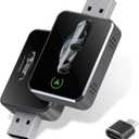 Wireless CarPlay Adapter for iPhone (2026 Upgraded) - Plug & Play USB-C/Type-C Adapter Converts Wired to Wireless CarPlay Android Auto (2-in-1) Multi-Device Support, Lag-Free iOS 10+