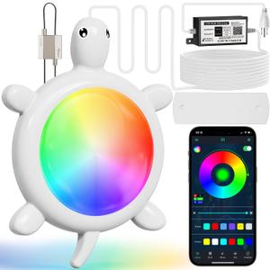 PRIORARE 22W Submersible Pool Lights, 5V Underwater Pool Light for Above Ground Inground Swimming Pools with APP Control Magnetic Led Pool Lights RGB Dimmable Timer IP68 Waterproof Music Sync (White)