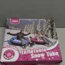 JOSEN Winter Snow Tube Sled - 47Inflatable Thickened Heavy-Duty Snow Tubes for Sledding with Premium Canvas Cover, Fun Winter Outdoor Family Activities Christmas Birthday Gift for Adults