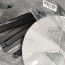 C Shaped End Side Table, Small Oval Couch Sofa Table for Bed, Snack Side Table with Metal Frame, TV Tray Table with White Marble for Small Space, Living Room, Bedroom, Bedside, Black