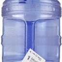 New Wave Enviro Iconic 1 Gallon Round BPA Free Water Bottle with Stainless Steel Cap and Integrated Handle, Ideal for Gym and Outdoor Life, Blue