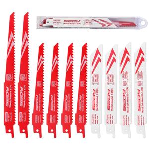 10-Piece Ultimate Reciprocating Saw Blade Set, Premium 6 & 8 Inch Wood & Metal Cutting Pruner Saw Blades with Storage Box