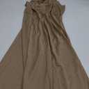 PRETTYGARDEN Women's 2025 Summer Satin Dress Elegant Sleeveless Mock Neck Cocktail Party Maxi Dresses XL (Champagne)