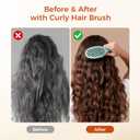 Curly Hair Brush, Curl Defining Brush with Soft Boar Bristles for Combing, Shaping, and Styling Curly Hair Suitable for All Women and Men with Wet & Dry Hair(Green)