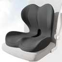 Seat Cushion for Truck Driver | Office Chair Seat Cushions for Office Chair with L-Shaped Ergonomic Design | Memory Foam Chair Cushion for Long Sitting Office Worker (Dark Gray)