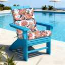 LVTXIII 2 Pack Outdoor High Back Cushions, 22" W x 20" D Tufted Seat and Back Chair Cushion with Ties, Fluffy Patio Replacement Rocking Chair Cushion for Outdoor Furniture Use, Vibrant Blossom, 44"x22"x4"