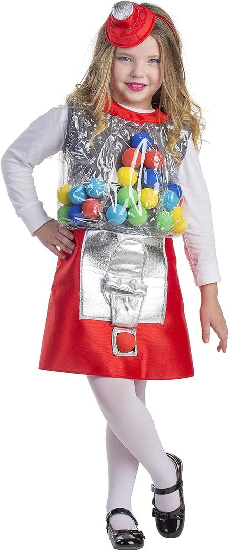 Dress Up America Gumball Machine Costume  Candy Girl Costume for Kids (Large)