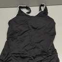 Aqua Eve Womens Tankini Tops Only Tummy Control Swim Tank Top Modest Swimsuit Top Bathing Suit Top No Bottom (Black, M)