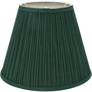 Aspen Creative 33053, Hardback Empire Transitional Spider Lamp Shade, Mushroom Pleated Dark Green, 7" Top x 13" Bottom x 10" Slant