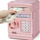 Refasy Piggy Bank Cash Coin Can ATM Bank Electronic Coin Money Bank for Kids Age 3-12, Money Savings Box Mini ATM Coin Bank Toys Gifts for 3 4 5 6 7 8 9 10 11 12 Year Old Boys Girls