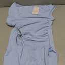 ZESICA Women's 2025 Summer Mock Neck Casual Bodycon Dress Cap Sleeve Elegant Cocktail Party Long Midi Dresses, Sky, Small