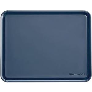 KitchenAid Classic Plastic Cutting Board with Perimeter Trench and Non Slip Edges, Dishwasher Safe, 11 x 14 inch, Ink Blue