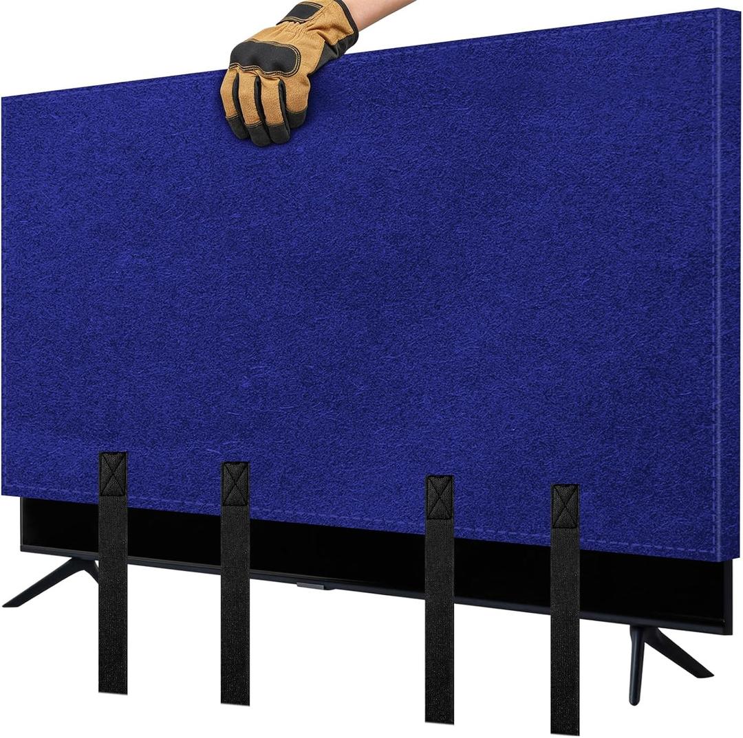 TV Cover for Moving, Fits to 70"- 75" Flat Screen TV Moving Cover, Dustproof Felt TV Screen Covers, Anti-Scratch TV Bags for Moving with Bottom Strap for House Moving, Home Renovation (L)