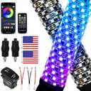2 Pack 2FT Fat Whip Lights, LED Whip Lights with App & Remote Control, Spiral RGB Chasing Lighted Antenna Whips with Rocker Switch, Music Whip Light for SXS UTV ATV RZRCan-Am X3 Off-Road