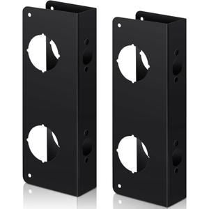 Ferraycle 2 Pieces Stainless Steel Lock and Door Reinforcer Plate Lock Reinforce and Repair Bronze Finish Door Jamb Reinforcement 5-1/2 Inch, 2-3/8' x 1-3/4 Inches for Front Entry Bedroom Home