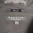 Marquis Men's Basic Slim Fit Dress Shirt, 17.5" Neck 36"-37" Sleeve, Black