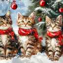 1000 Piece Puzzle for Adults Christmas Kittens Puzzle, Christmas Puzzles 1000 Pieces, Festive Cats with Scarf Puzzles for Adults 1000 Piece, Vacation Challenging for Teens